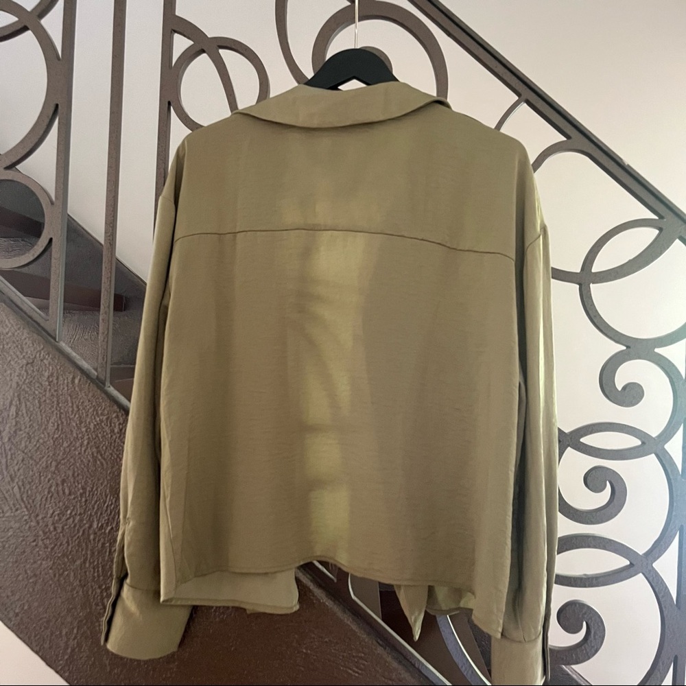 Button Front Drop Shoulder Blouse - image 7